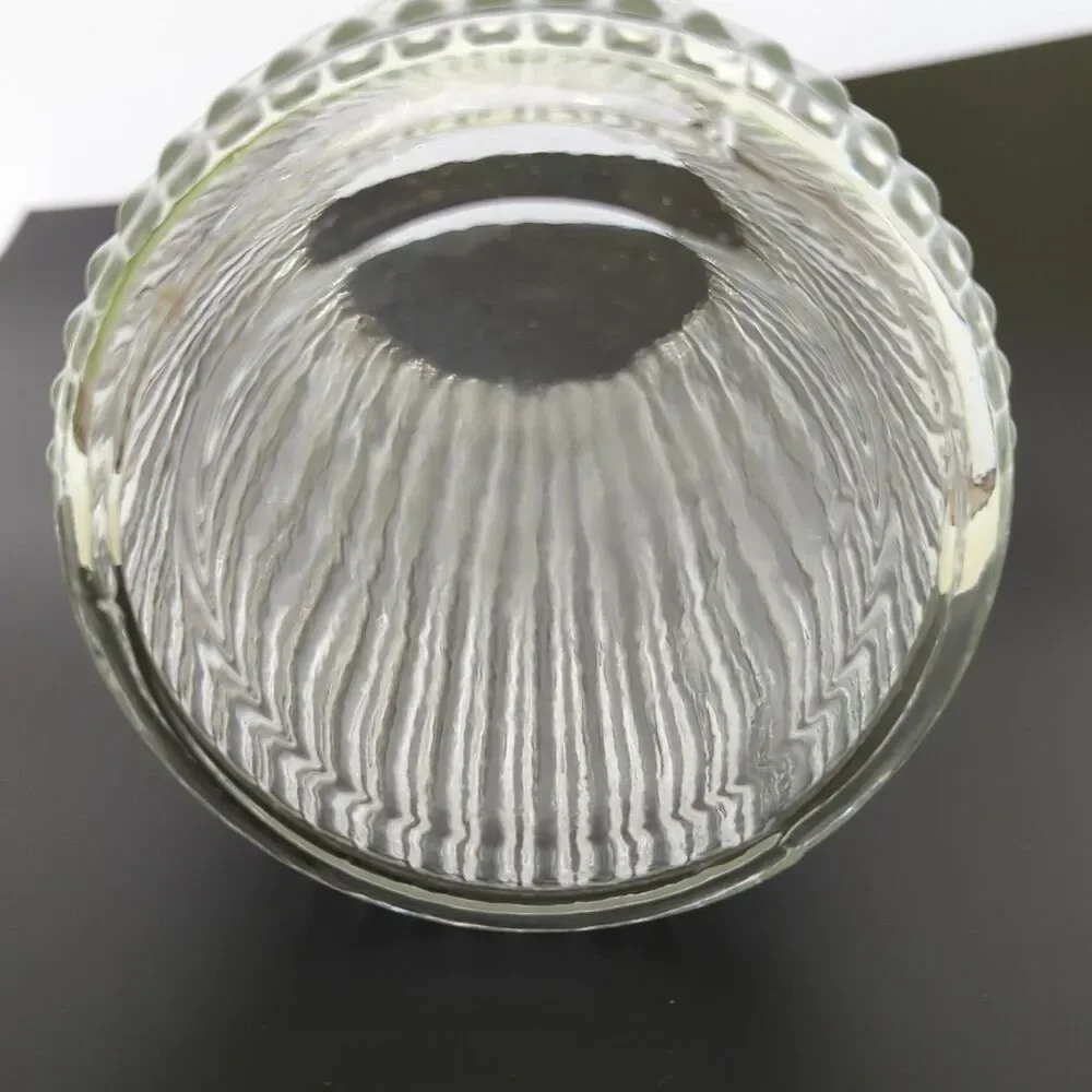 Clear Ribbed Glass Vase for Candles or Floral Displays - 10